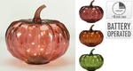 Dynia szklana LED zielona/pomarańczowa/czerwona 17cm