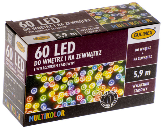 Oświetlenie zewnętrzne 60LED wielokolorowe 5,9m