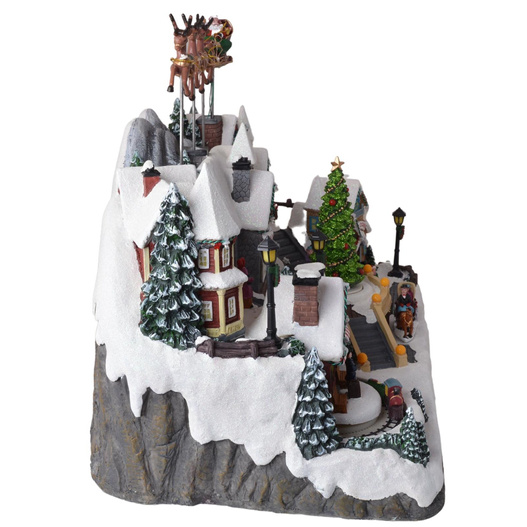 Scenka LED pociąg/renifery/choinka 53x31x39cm
