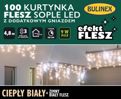 Kurtyna zewnętrzna/wewnętrzna 100L FLESZ zimny/biały ciepły 5m 