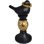 Figurka ptaszek czarno-złoty na kolumnie 26,5cm