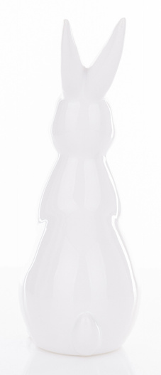 Figurka Królik ceramiczny biały siedzący 18,5cm