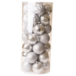 Bombki srebrne 35 sztuk w tubie 6 cm