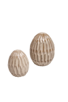 Jajko ceramiczne beżowe cieniowane, plisowane 12cm