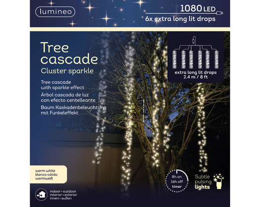 Kurtyna zew/wew 1080 LED 2,4m czarny /ciepły biały 6 x 2,4m na drzewo