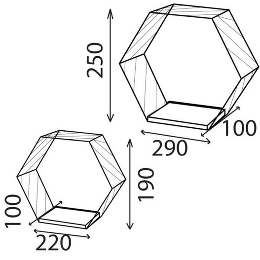 Półka Loft FWL3 290x220mm 2 sztuki