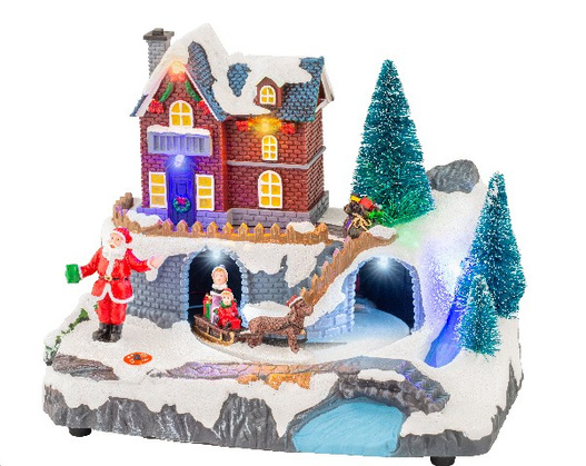 Scenka Led domek na wzgórzu, pociąg 14x20,8x16,5 3wzory do wyboru