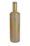 Złoty wazon metalowy z efektem przetarcia i zwężaną szyjką 68,5 cm