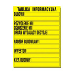 Tablica informacyjna z PCV Budowlana 70x90cm