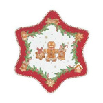Patera gwiazda ciastek biało-czerwona 22,5 cm