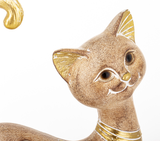 Figurka Kot brązowo-złoty cyrkonie 25x16cm