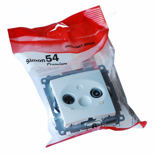 Gniazdo antenowe R-TV białe SIMON 54