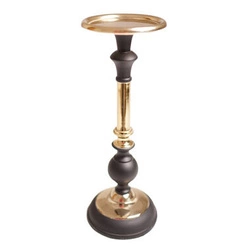 Świecznik metalowy Kolumna czarno-złoty 29,5cm