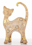 Figurka Kot brązowo-złoty cyrkonie 25x16cm
