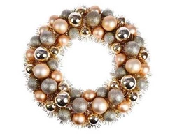 Wianek świąteczny szampańsko-srebrny