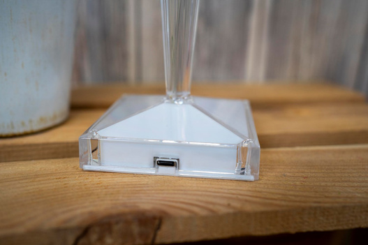 Lampka plastikowa z baterią USB 24cm kryształ