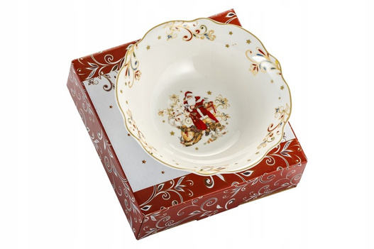 Miska ceramiczna Mikołaj z Reniferem złote ranty 15,5cm 
