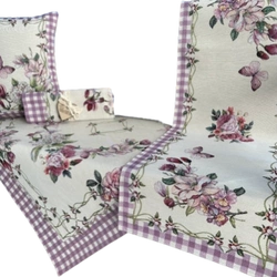 Bieżnik na stół Fiolet Kratka 40x140cm Chenille 