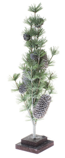 Choinka świerk z szyszkami na podstawie 50cm