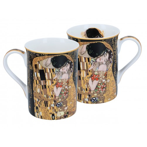 KLIMT kubek 420ml pocałunek - czarne tło +pudełko