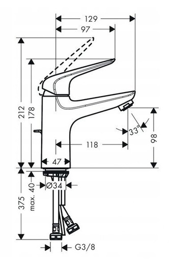 Bateria umywalkowa stojąca Novus Hansgrohe