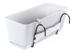 Skrzynka balkonowa Ratolla rattan biała 40cm