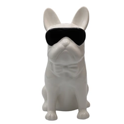 Skarbonka pies biały w czarnych okularach 25,5 cm