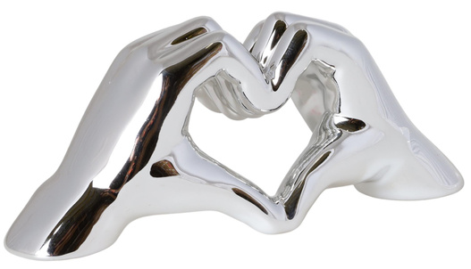 Dłonie ceramiczne srebrne 24x8x10,5cm