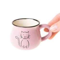 Wrzosowa filiżaneczka do espresso 75ml z kotkiem