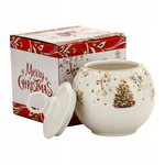 Cukiernica ceramiczna Choinka złoty rant 10x15 cm