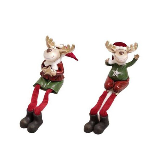 Renifer siedzący ON/ONA LED czerwono-zielony zwisające nogi 60cm