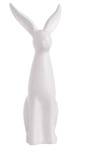 Figurka Zając ceramiczny zamyślony biały 31cm