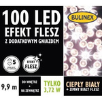Lampki zewnętrzne 100LED białe ciepłe flesz
