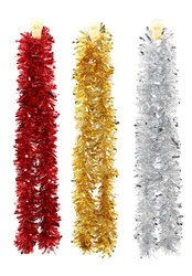 Łańcuch na choinkę czerwony/złoty/srebrny 2m