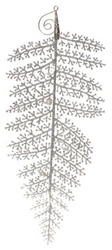 Zawieszka gałązka paproci srebrna brokat 35cm