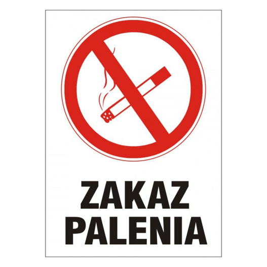 Tablica informacyjna z PCV Zakaz palenia