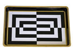 Taca prostokąt biało-czarne pasy 25,5x17,5cm