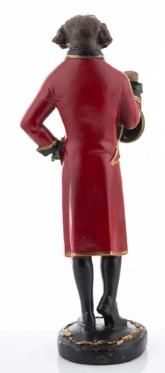 Figurka Antyk PIES we fraku z zegarem złotym 44cm