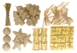 Zestaw dekoracji świątecznych złoty 35 elementów