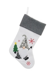 Skarpeta na prezenty biało-szara Skrzat