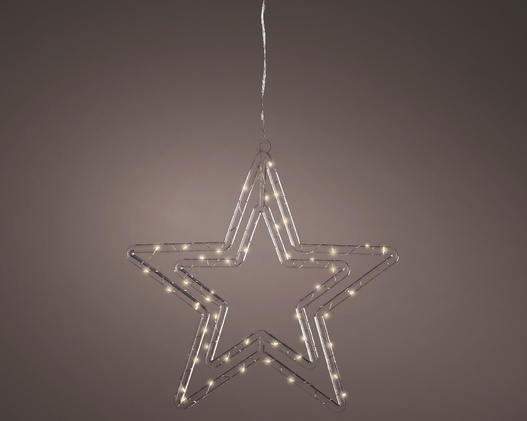 Gwiazda LED akryl 34cm ciepły biały