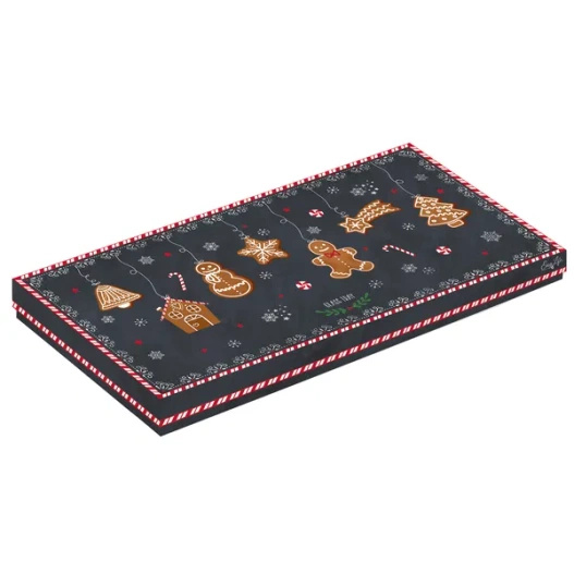 Patera szklana czarna pierniczki 36x17 cm