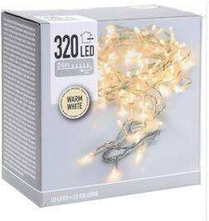 Lampki zewnętrzne/wewnętrzne 320 LED ciepły biały 24 m