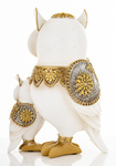 Figurka Sowy biało-złota mama z dzieckiem 23cm