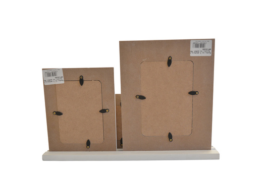 3 Ramki na zdjęcia na podstawie białe, kwiaty brąz 40x23cm