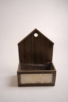 Skrzynka/Osłonka drewniany brązowy domek 34x23 cm