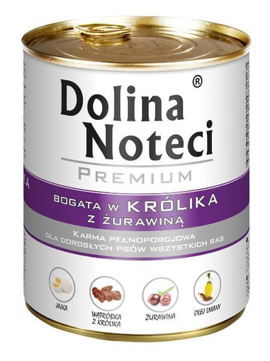 Karma dla psów Premium królik z żurawiną 400g