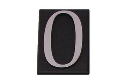 Cyfra 0 samoprzylepna 4,5cm tabliczka chrom