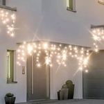 Kurtyna sople 200LED białe ciepłe 9,6m z fleszem