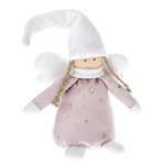 Lalka Aniołek różowa sukienka, białe skrzydełka